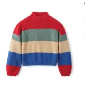 Brixton madero striped mock neck sweater